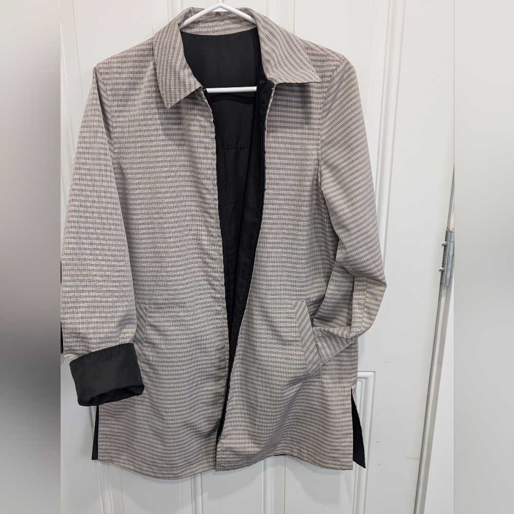 PIZAZZ Gray/Black  Reversible  Coat XS